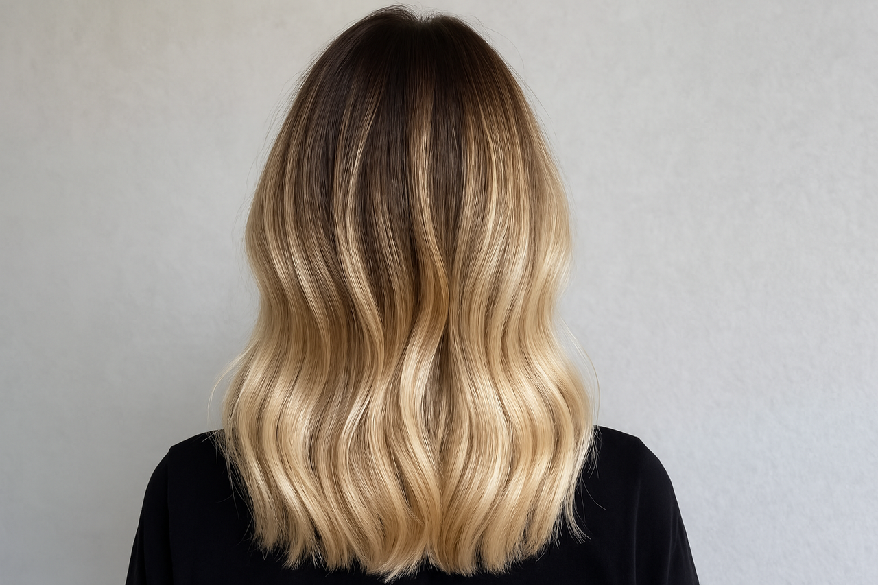 Frau mit Root Shadow Färbung