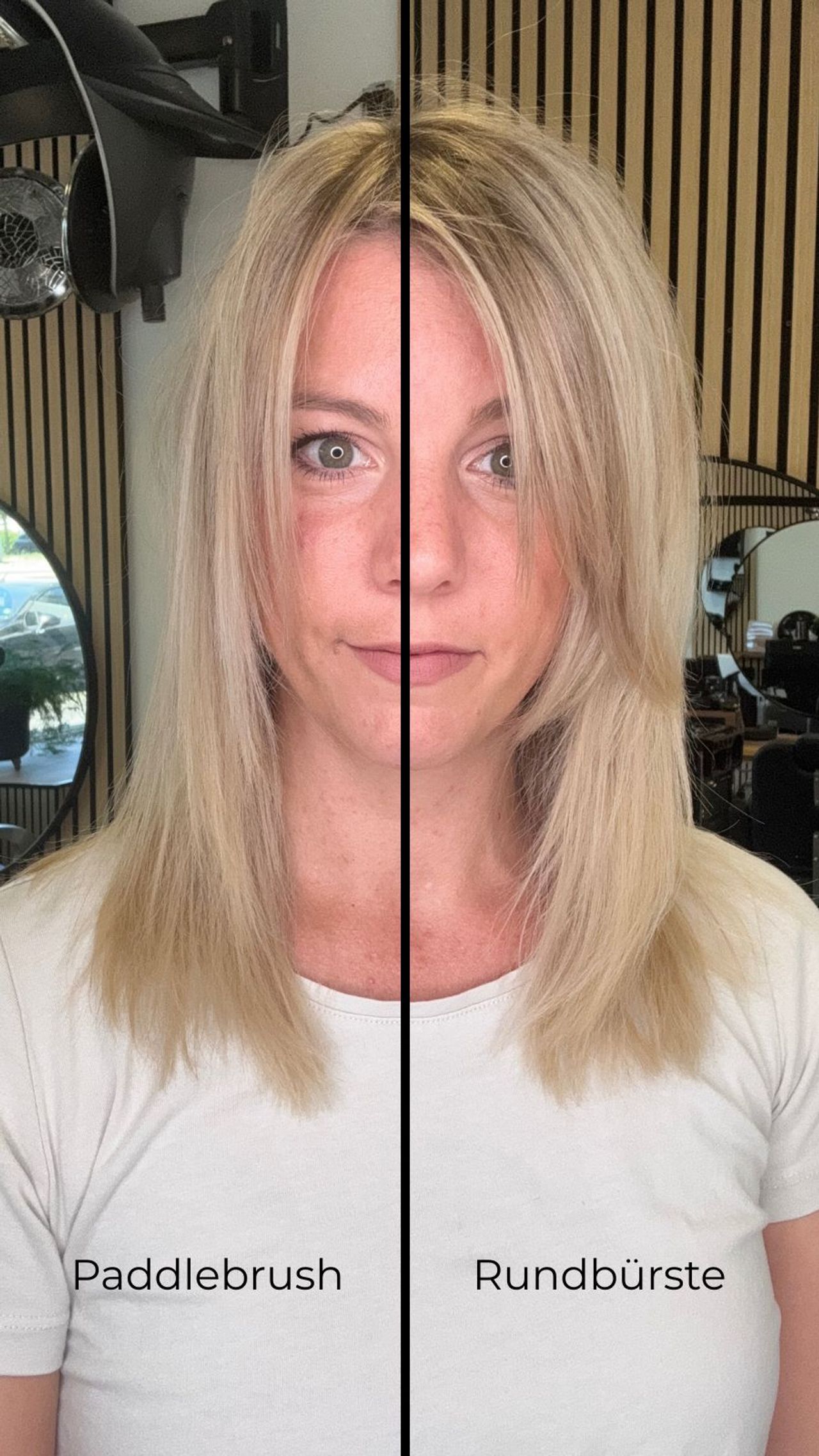Shark Flex-Style Rundbürste vs. Paddlebrush von vorne