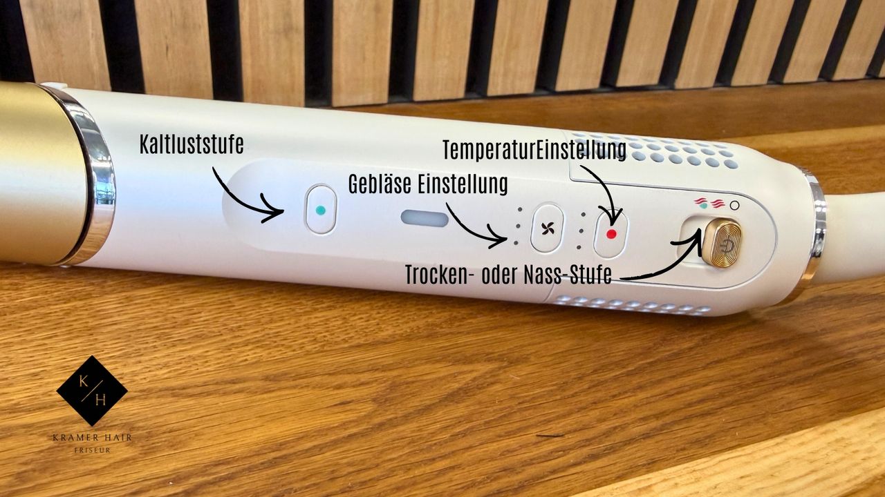 Die Knöpfe vom Shark Glam einmal erklärt.