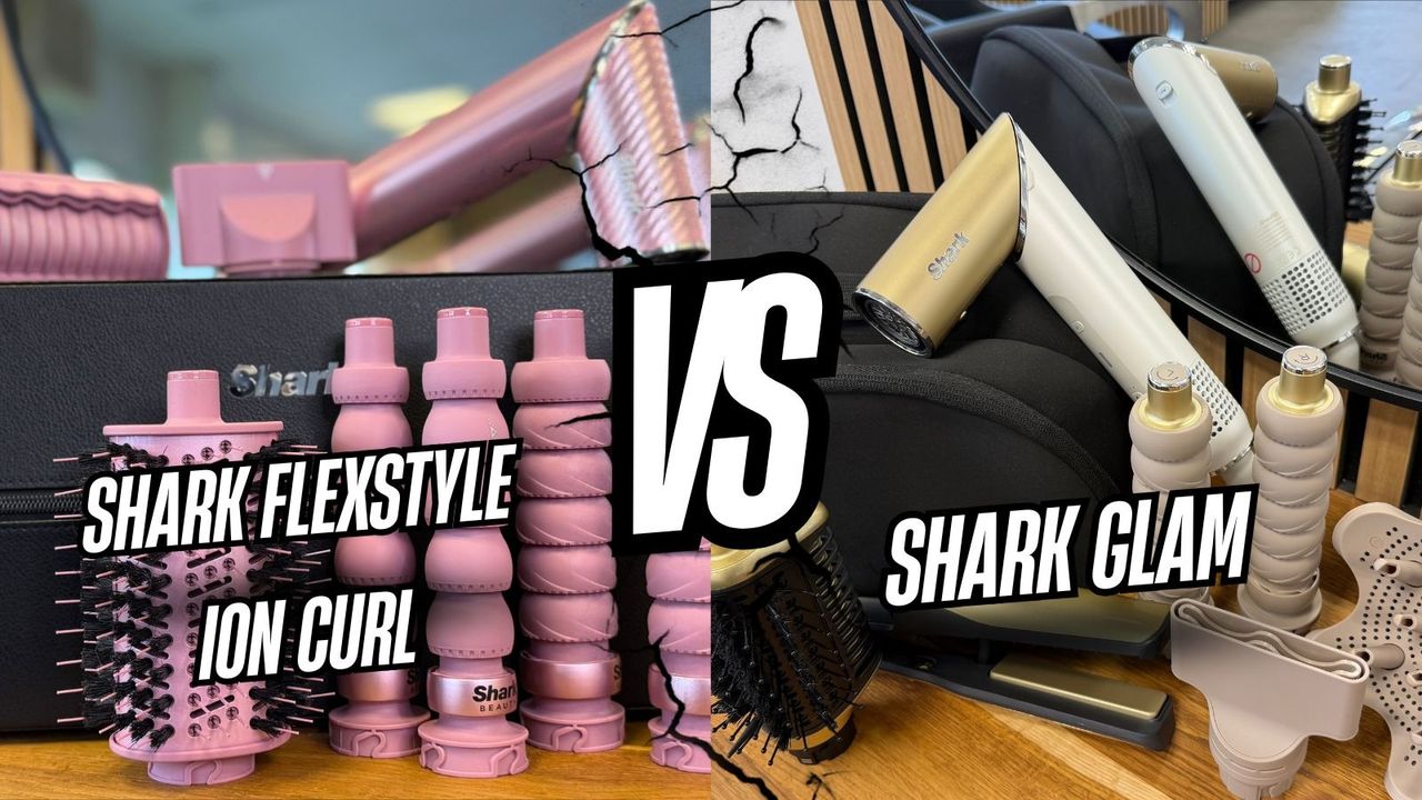 Shark FlexStyle IonCurl vs. Shark Glam Shark FlexStyle IonCurl und Shark Glam nebeneinander im Vergleich