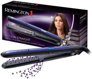 Remington Glätteisen [dreifache Ionen-Technologie: weniger Frizz &amp; statische Aufladung] Pro-Ion (Ultra-Turmalin-Keramikbeschichtung, LCD-Display,150-230°C,Temp.-Boost-Funktion) Haarglätter S7710