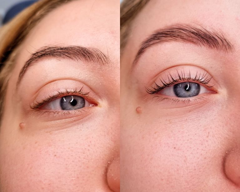Augenbrauen und wimpern mit und ohne Lift