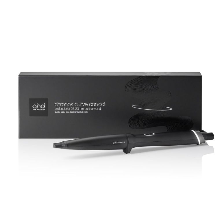 Der Chronos Conical Wand ist der fortschrittlichste smarte Lockenstab von ghd inklusive der Verpackung.